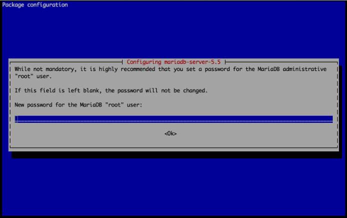 Set the password for root during MariaDB installation Set the password for root during MariaDB installation